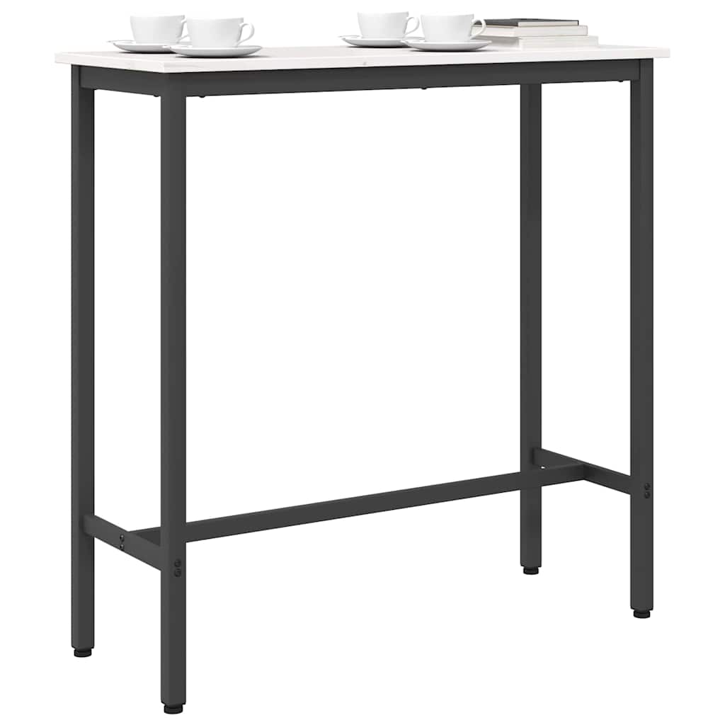 Table White 100 x 40 x 101 cm Engineered Wood and Steel