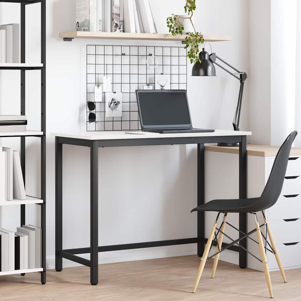 Table White 100 x 50 x 77 cm Engineered Wood and Steel