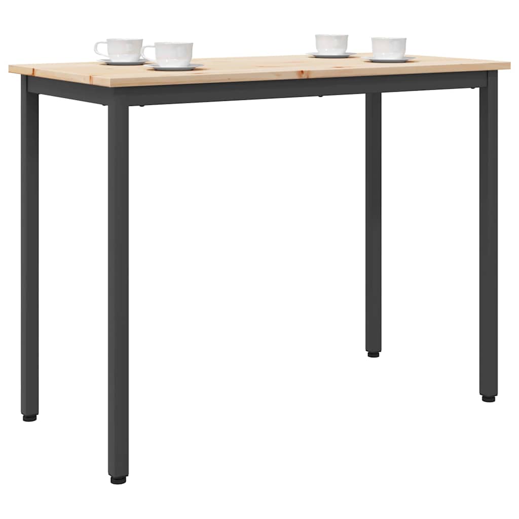 Table Natural 100 x 50 x 77 cm Engineered Wood and Steel