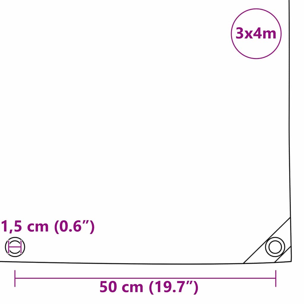 Tarpaulin 650g / m² Brown 3 x 4 m Canvas with PVC Coating