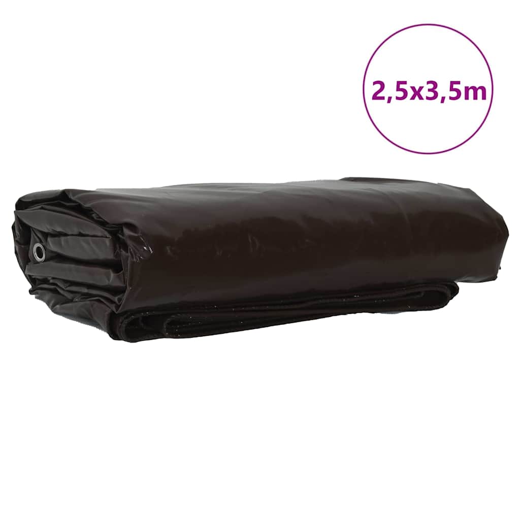 Tarpaulin 650g / m² Brown 2.5 x 3.5 m Canvas with PVC Coating