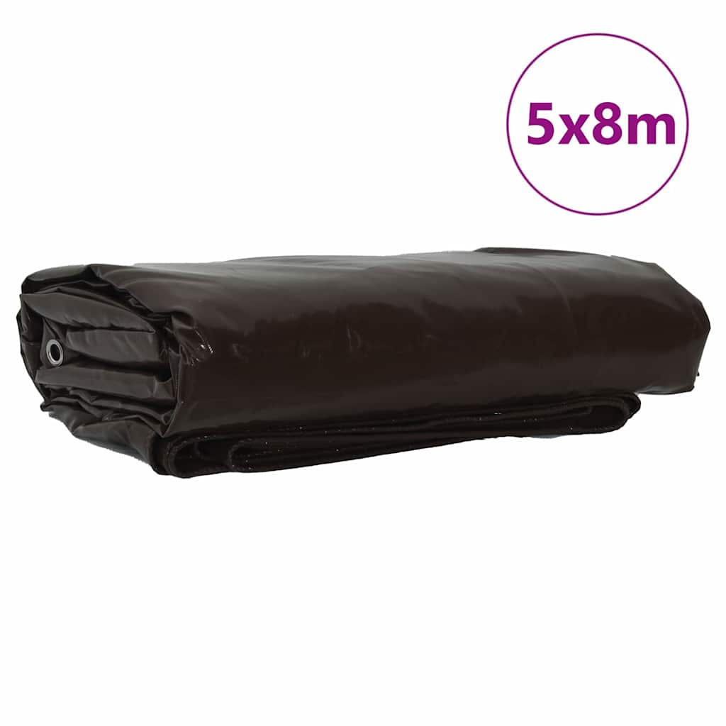 Tarpaulin 650g / m² Brown 5 x 8 m Canvas with PVC Coating