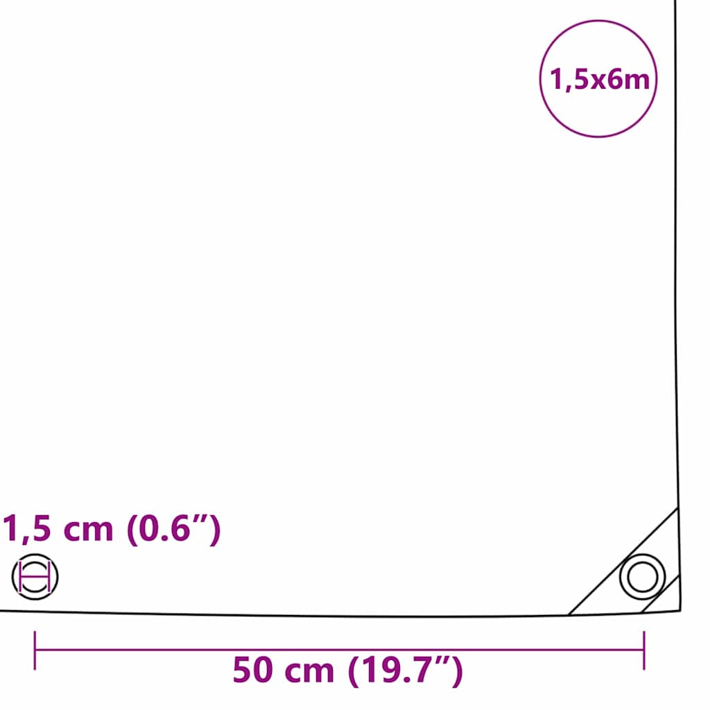 Tarpaulin 650g / m² Beige 1.5 x 6 m Canvas with PVC Coating