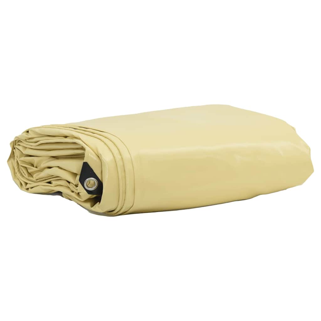 Tarpaulin 650g / m² Beige 6 x 8 m Canvas with PVC Coating