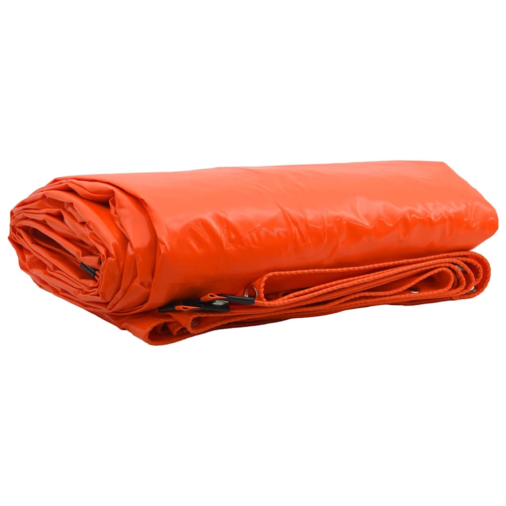 Tarpaulin 650g / m² Orange 3 x 6 m Canvas with PVC Coating