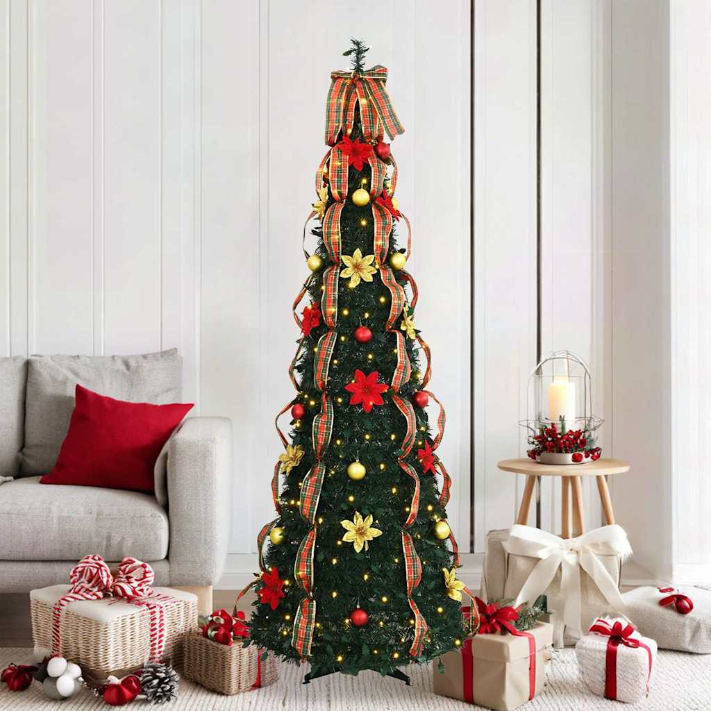 Artificial Christmas Tree with 150 LEDs Green 185 cm PVC