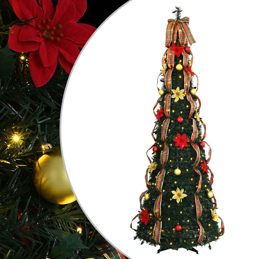 Artificial Christmas Tree with 150 LEDs Green 185 cm PVC