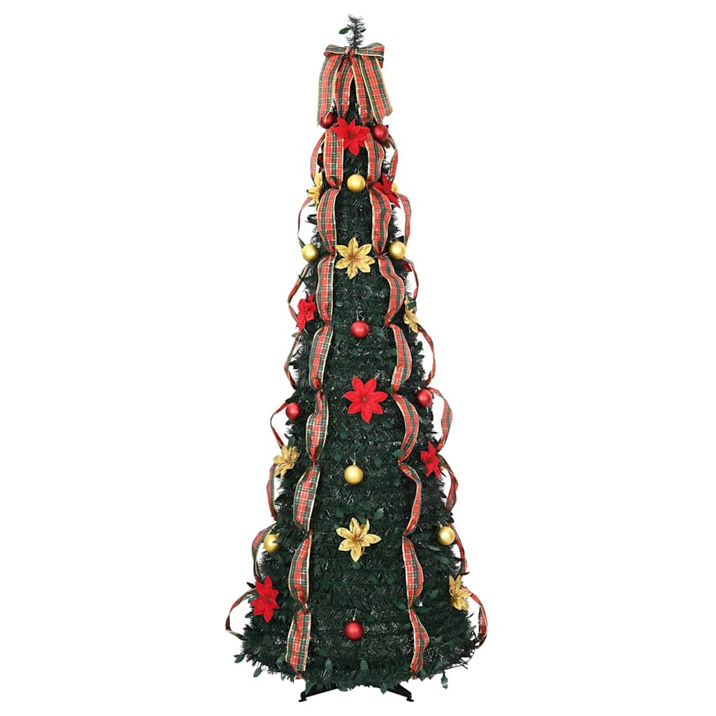 Artificial Christmas Tree with 200 LEDs Green 215 cm PVC