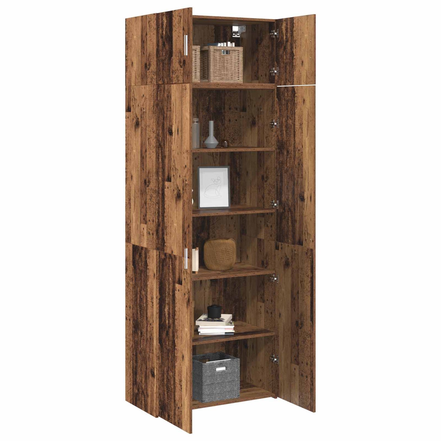 Storage Cabinet 2 pcs Old Wood 80 x 42.5 x 225 cm