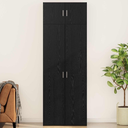 Storage Cabinet 3 pcs Black Oak 80 x 42.5 x 225 cm