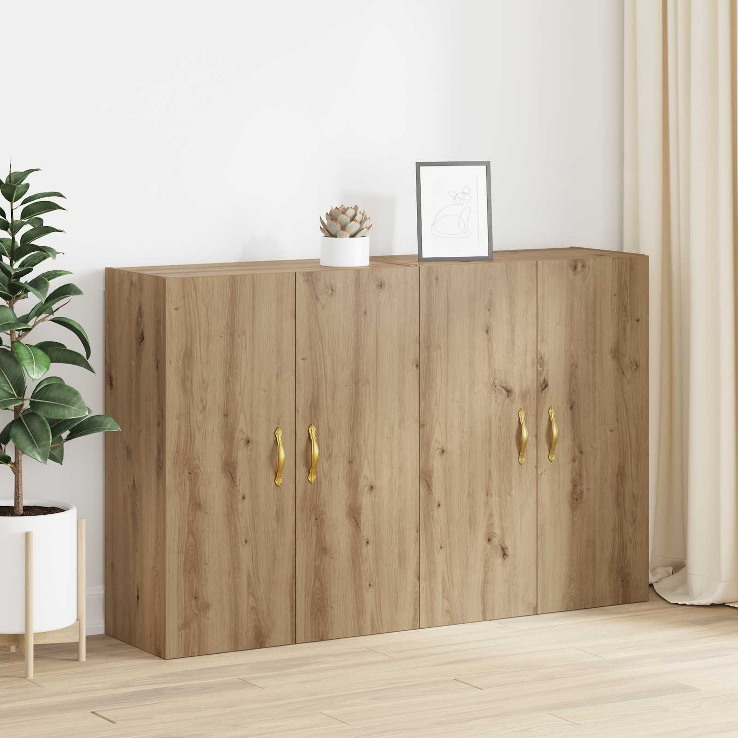 Wall-Mounted Cabinet 2 pcs Artisan Oak 69.5 x 34 x 90 cm