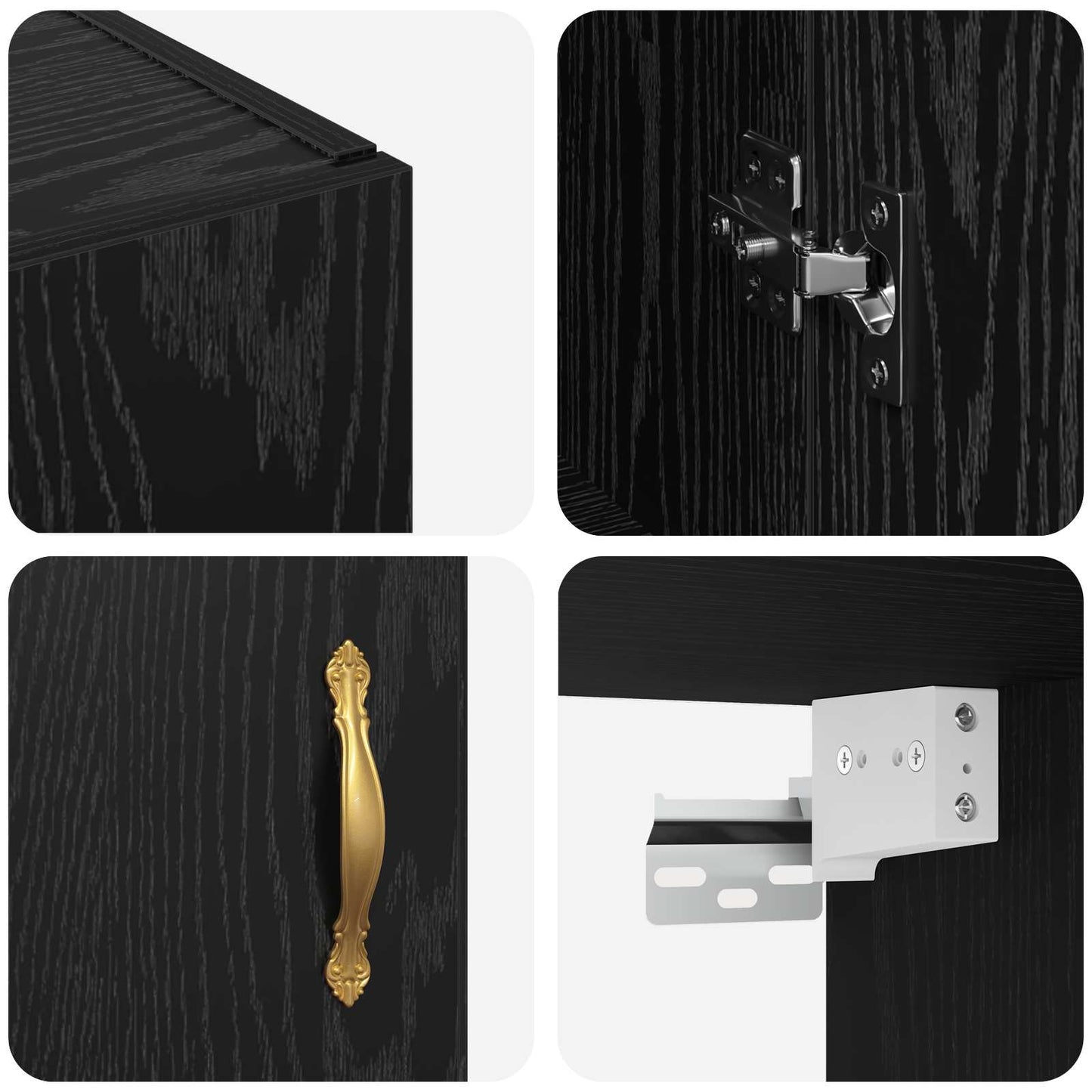 Wall-Mounted Cabinet 2 pcs Black Oak 69.5 x 34 x 90 cm
