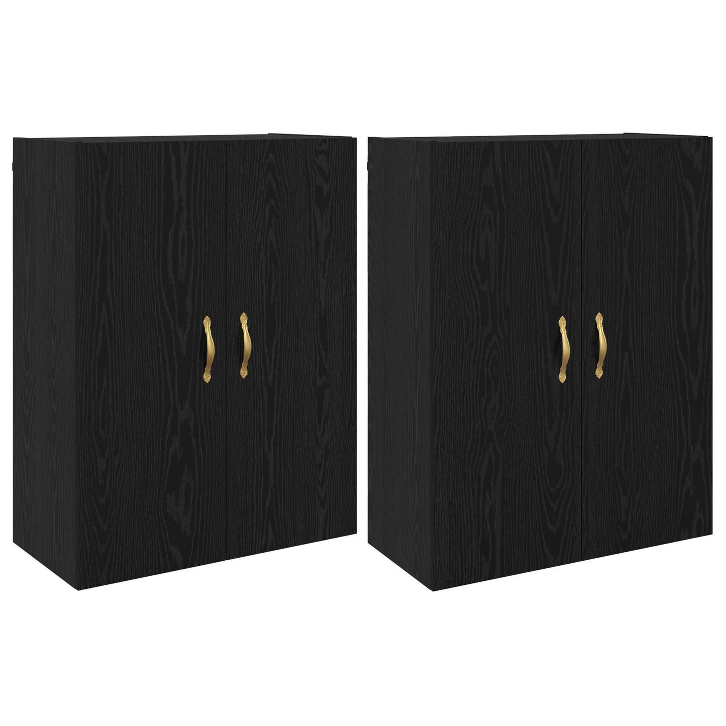 Wall-Mounted Cabinet 2 pcs Black Oak 69.5 x 34 x 90 cm