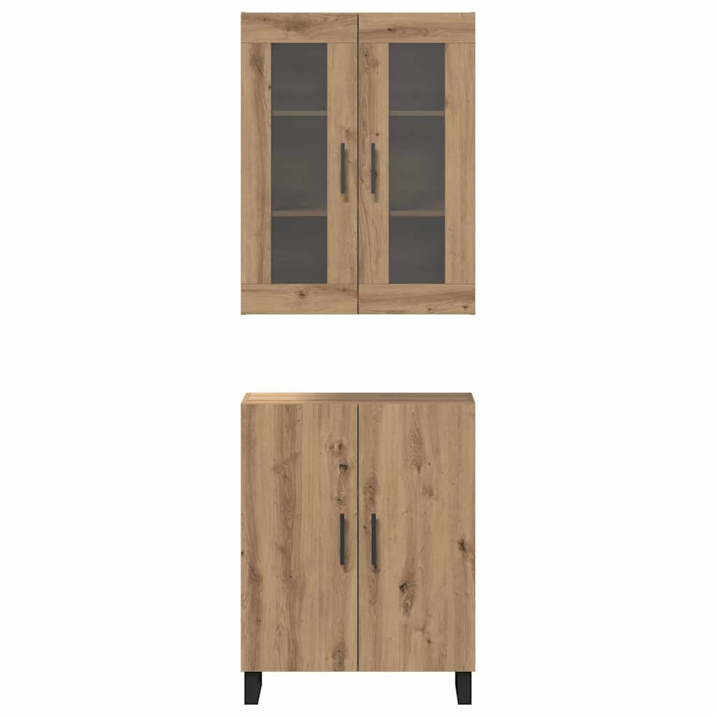 Highboard 2 pcs Artisan oak 69.5 x 34 x 180 cm Engineered wood