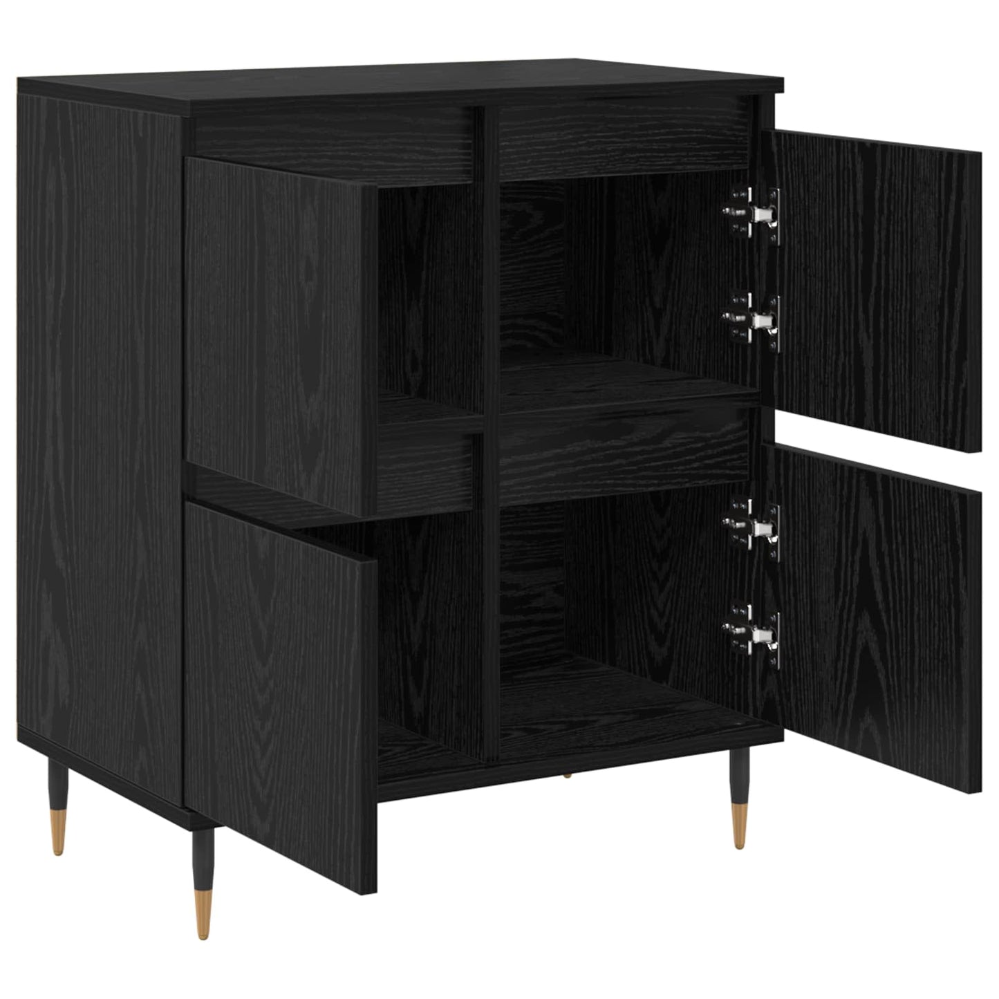 Storage Cabinet 2 pcs Black Oak 60 x 35 x 70 cm