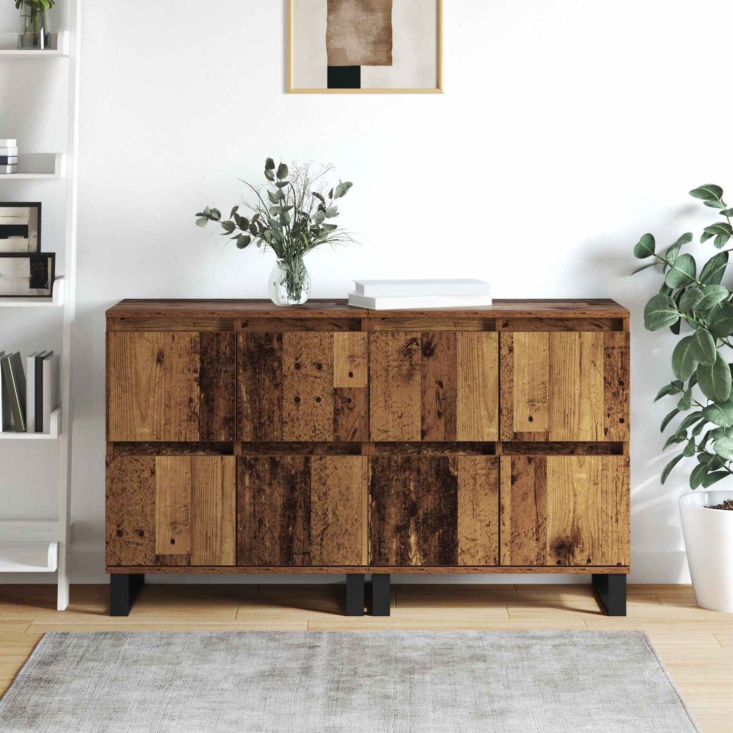 Sideboard 2 pcs Old Wood 60 x 35 x 70 cm