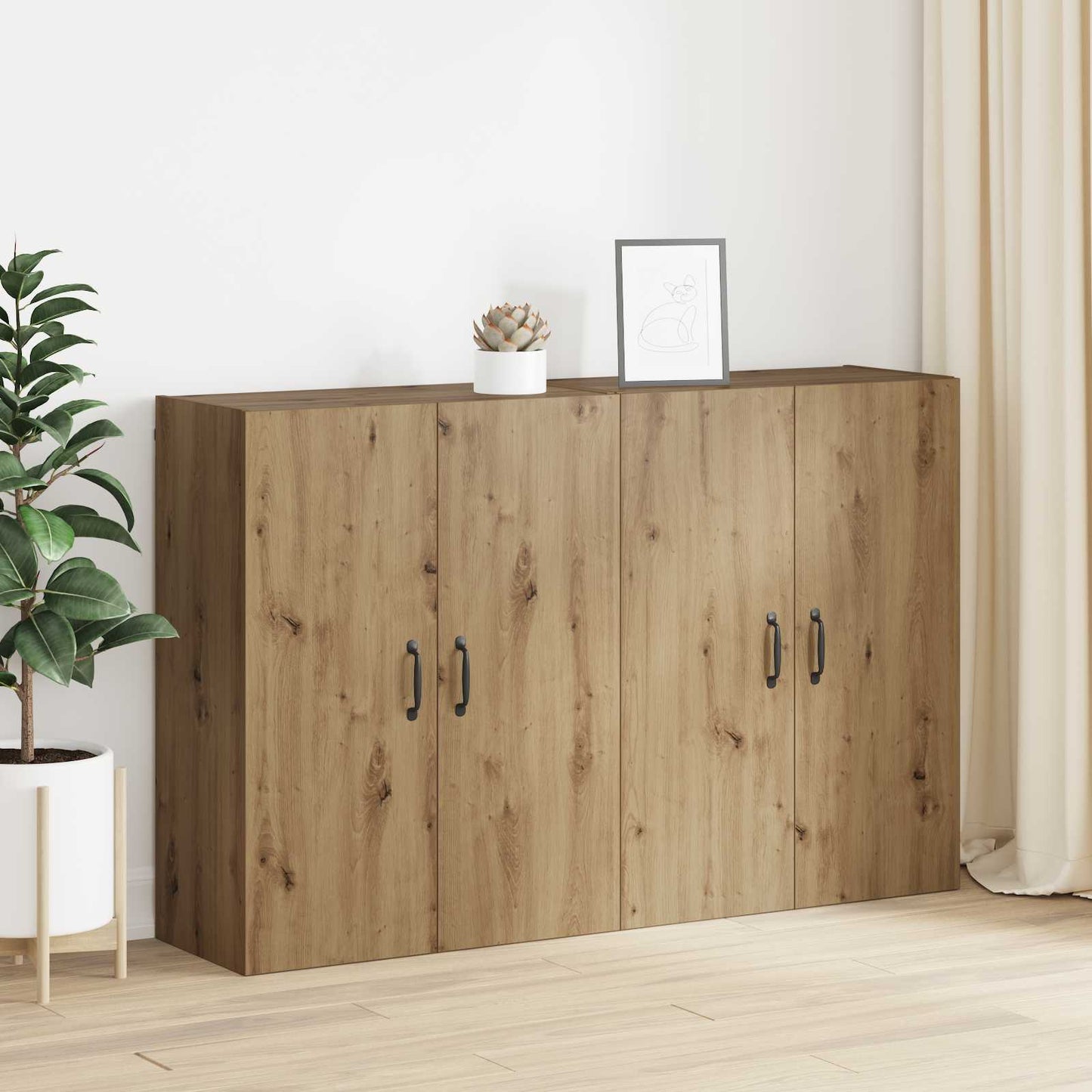 Wall-Mounted Cabinet 2 pcs Artisan Oak 69.5 x 34 x 90 cm
