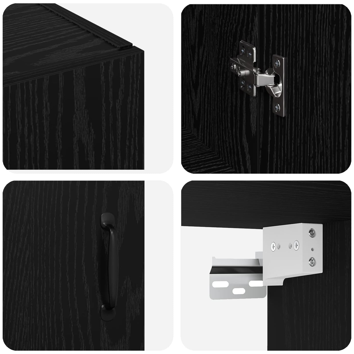 Wall-Mounted Cabinet 2 pcs Black Oak 69.5 x 34 x 90 cm