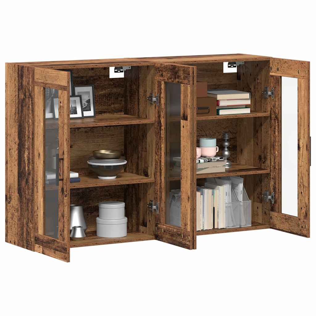 Wall Mounted Cabinets 2 pcs Old wood 69.5 x 34 x 90 cm