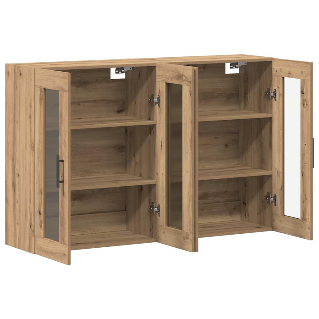 Wall Mounted Cabinets 2 pcs Artisan oak and Black