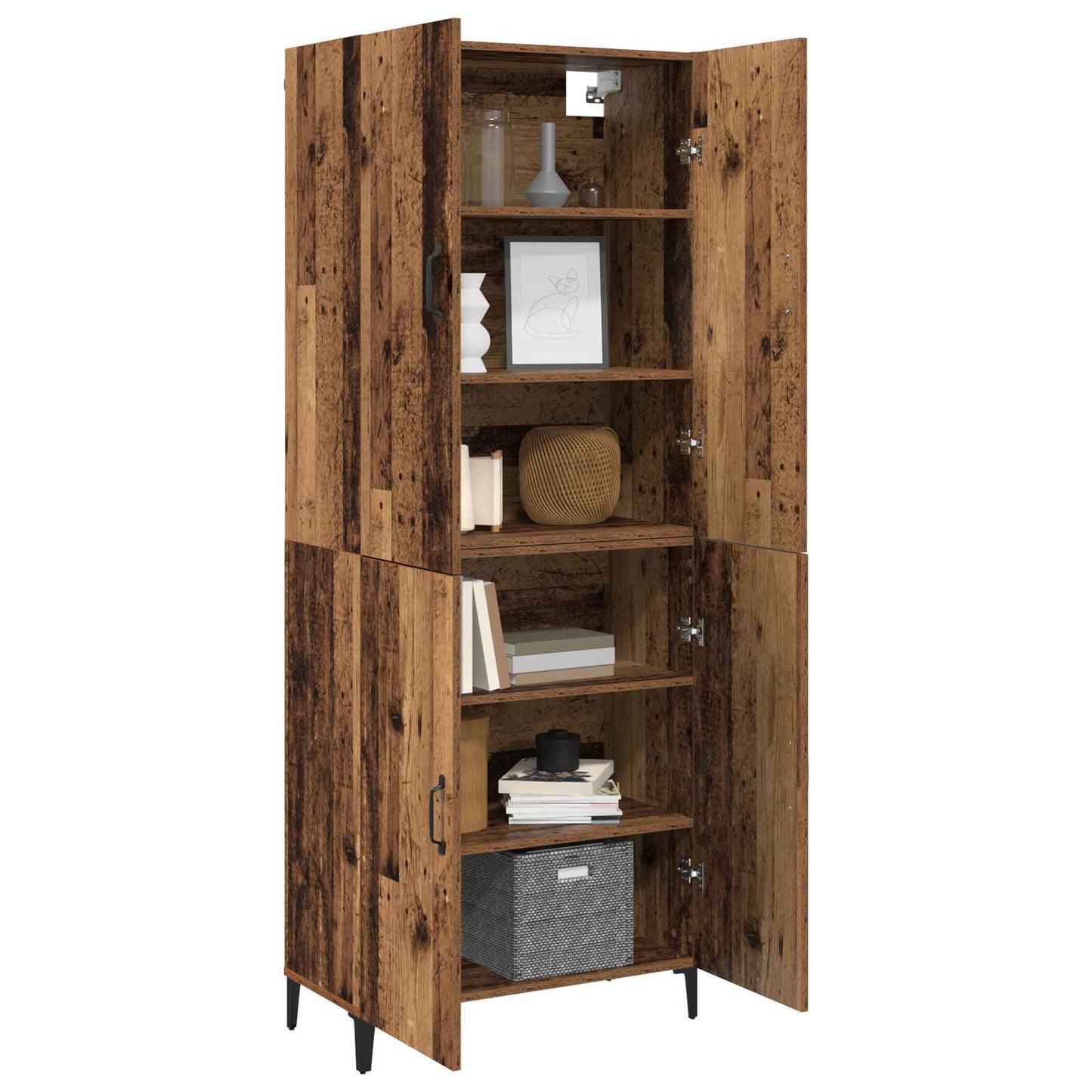 Highboard 2 pcs Old wood 69.5 x 34 x 180 cm Engineered Wood