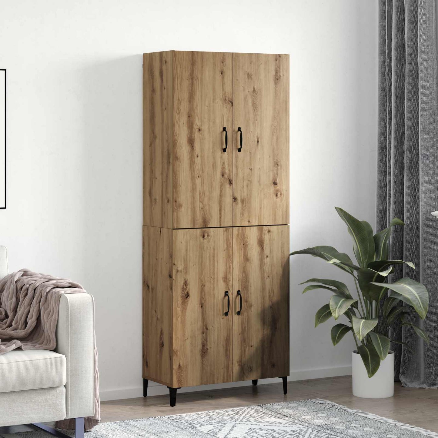Highboard 2 pcs Artisan Oak 69.5 x 34 x 180 cm Engineered Wood