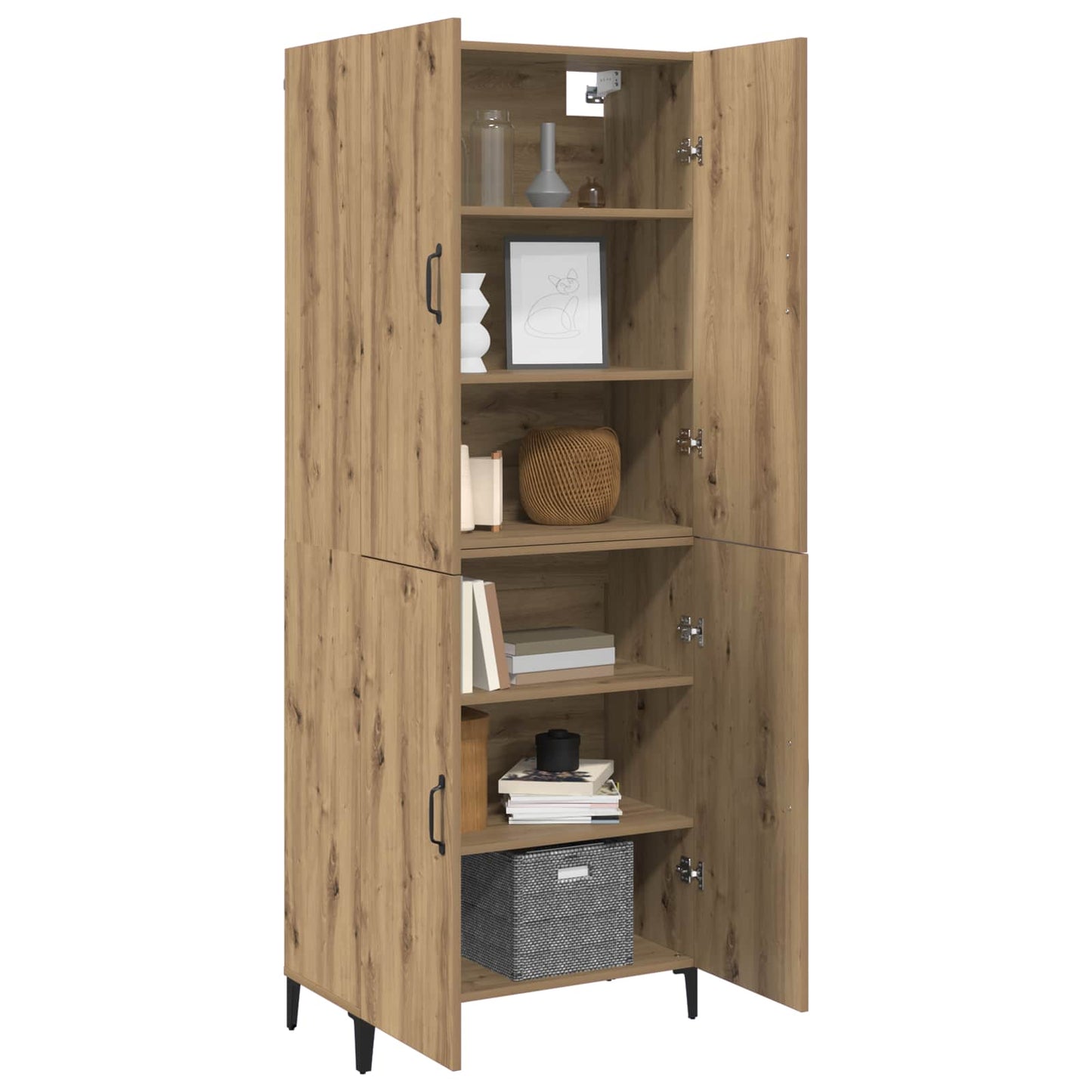 Highboard 2 pcs Artisan Oak 69.5 x 34 x 180 cm Engineered Wood