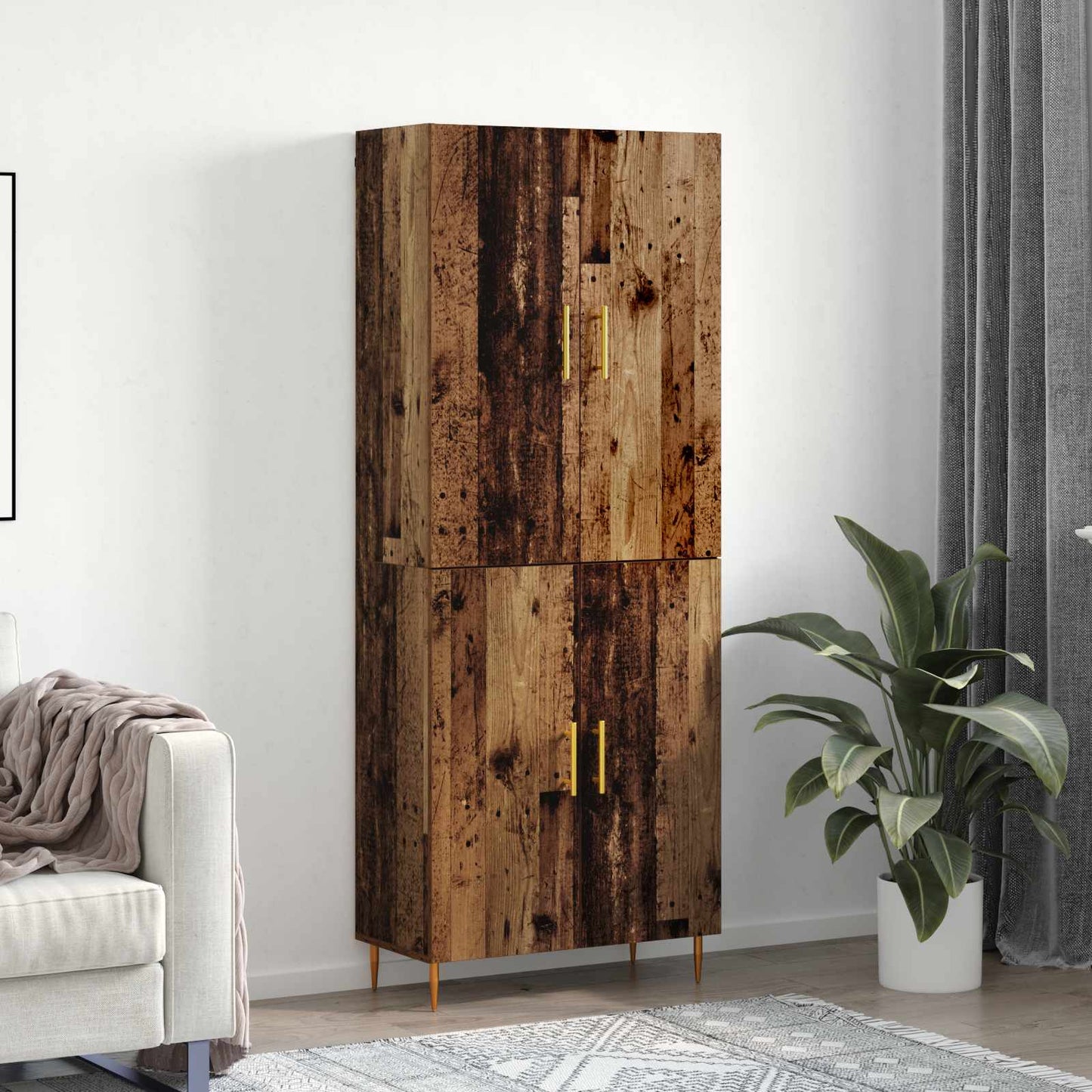 Highboard Old wood 69.5 x 34 x 180 cm Engineered Wood