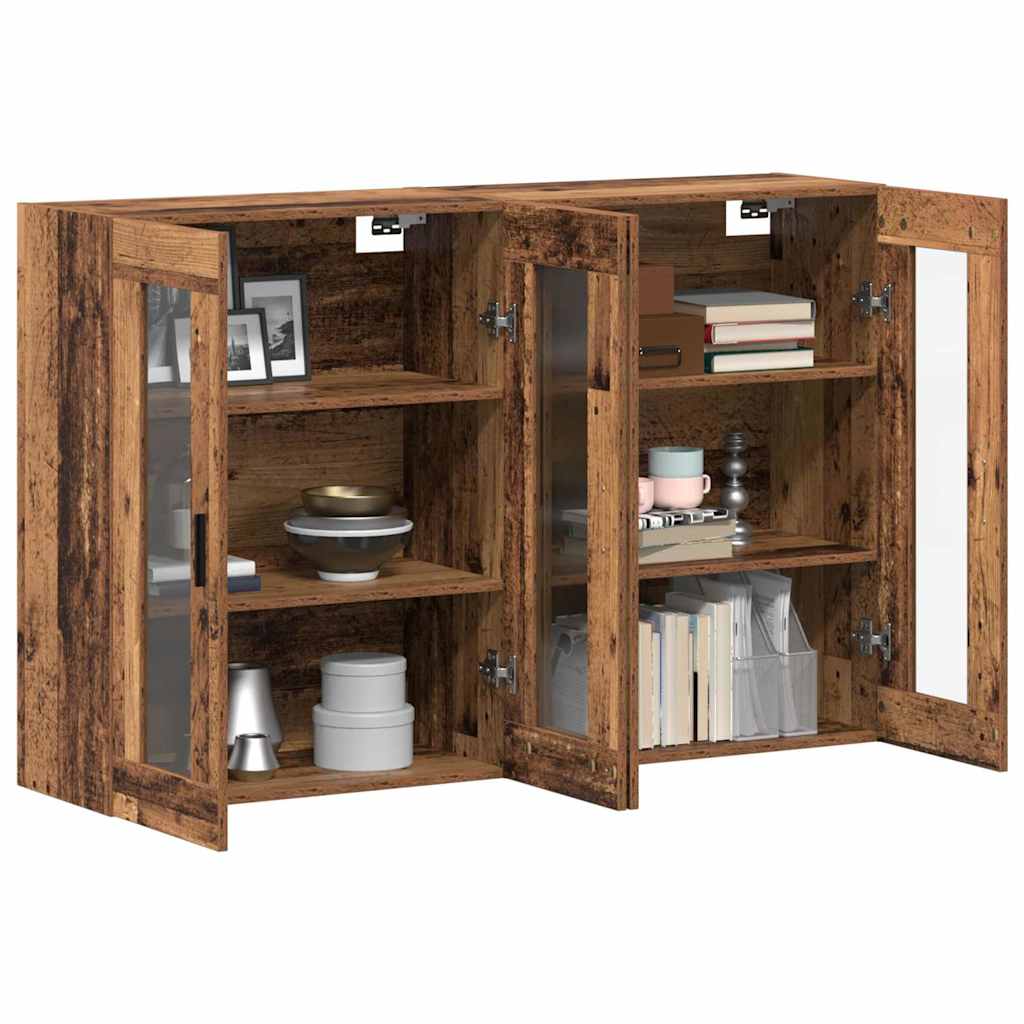 Wall Mounted Cabinets 2 pcs Old wood 69.5 x 34 x 90 cm