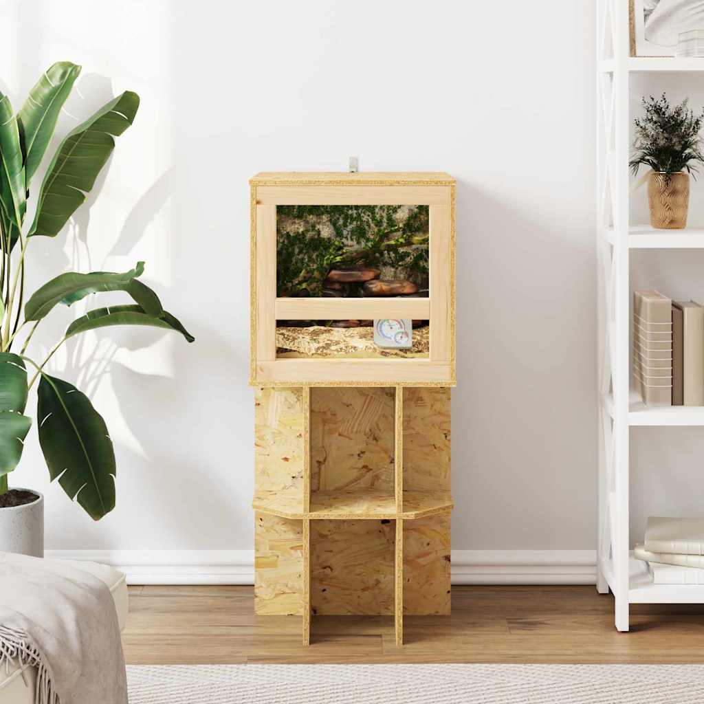 Terrarium Base with Shelf Brown 40 x 40 x 50 cm OSB