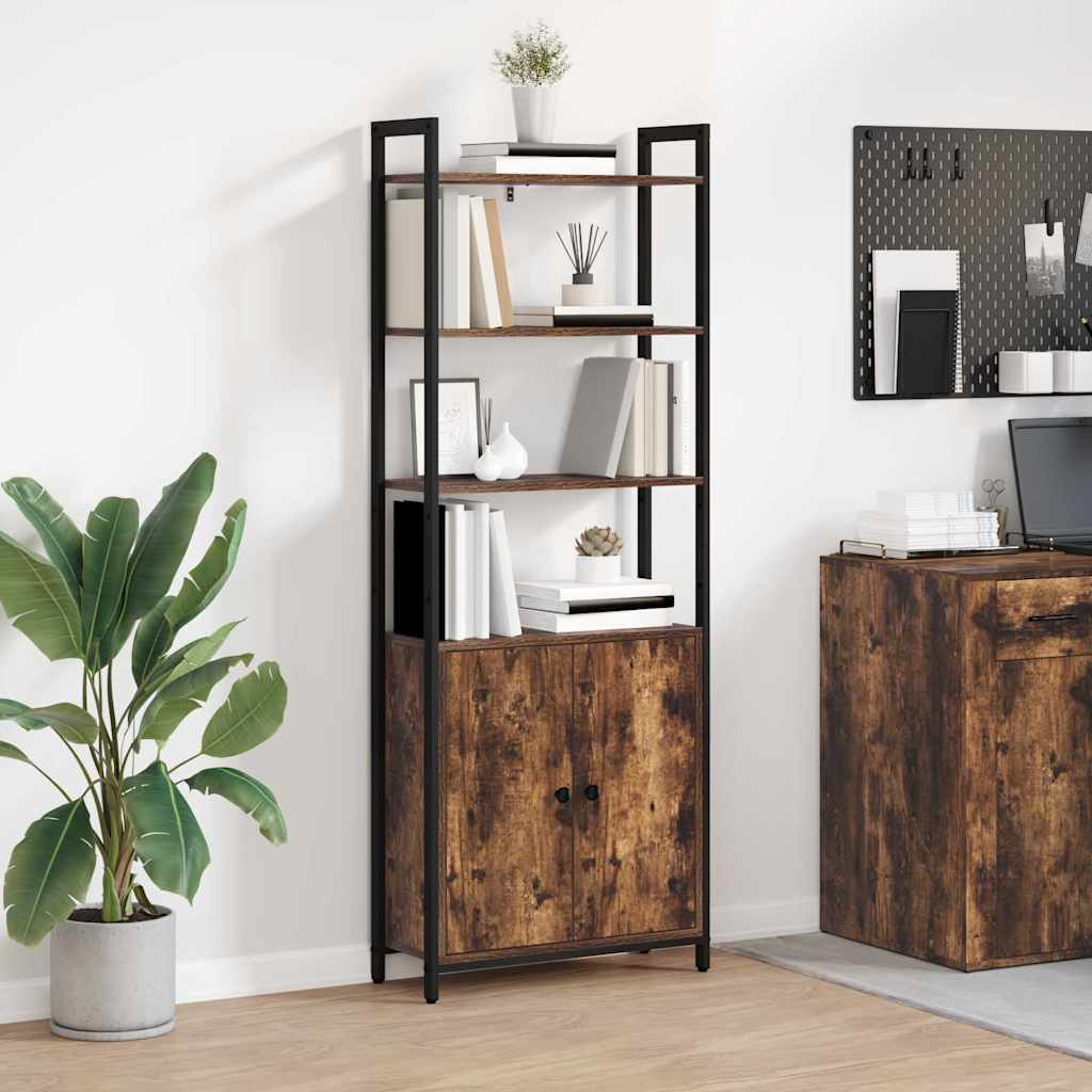 Book Cabinet Smoked Oak 60 x 24 x 161 cm Engineered Wood