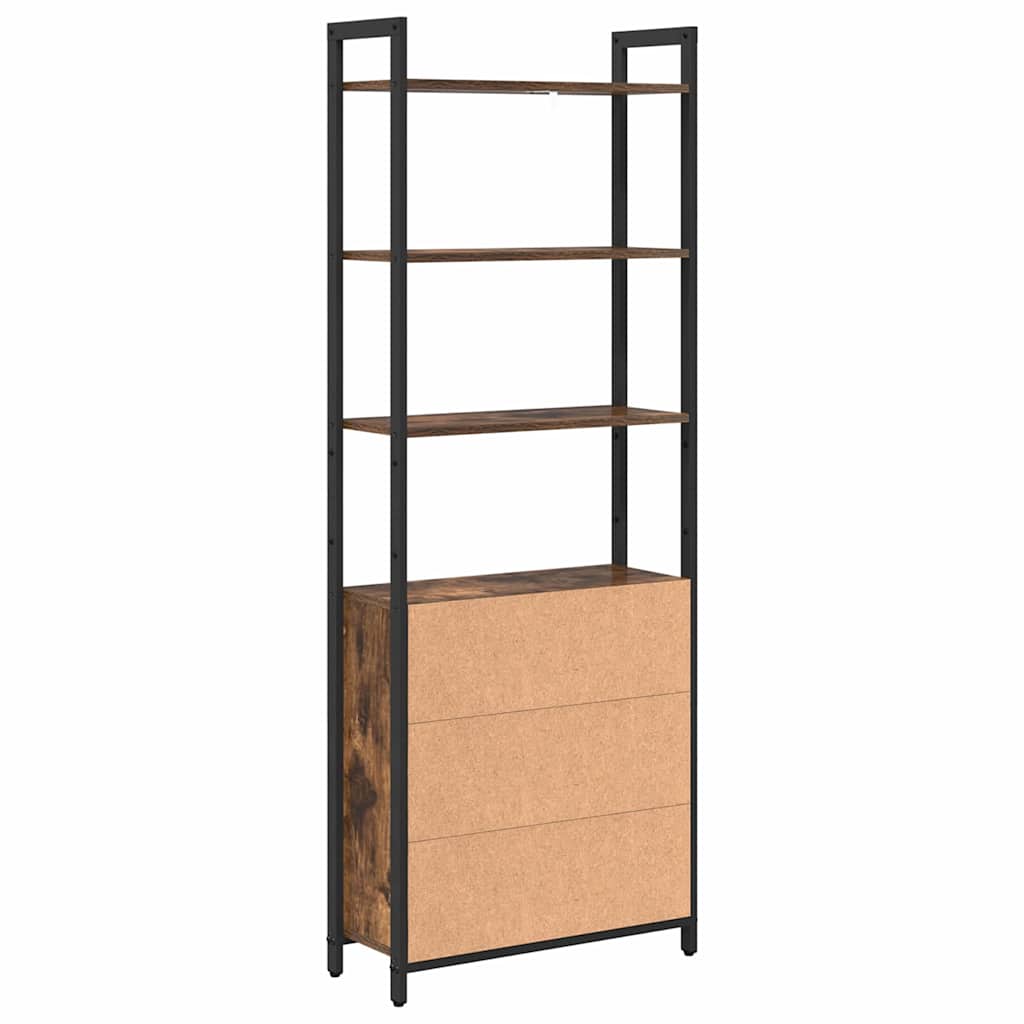 Book Cabinet Smoked Oak 60 x 24 x 161 cm Engineered Wood