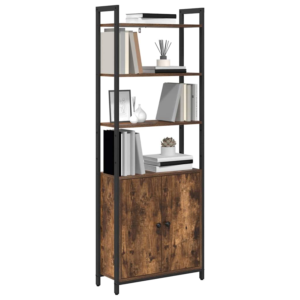 Book Cabinet Smoked Oak 60 x 24 x 161 cm Engineered Wood