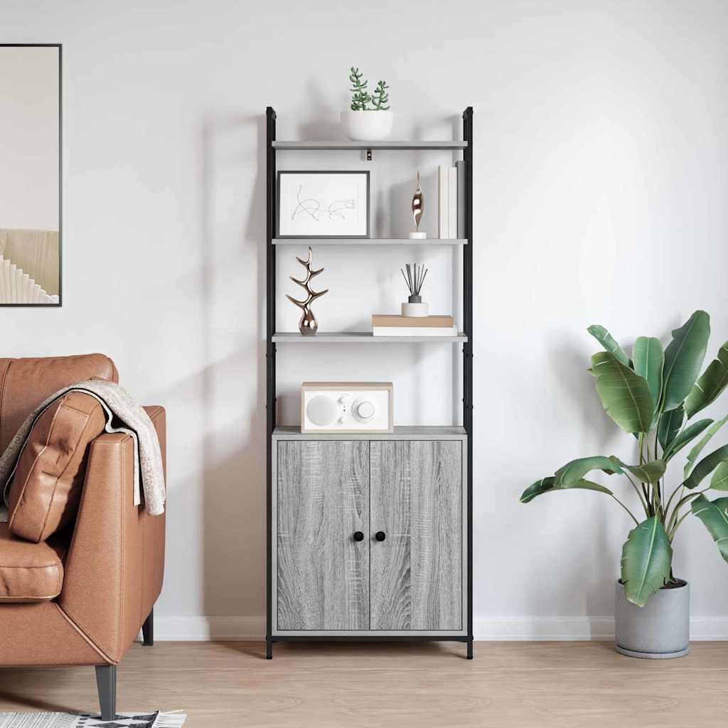 Book Cabinet Grey Sonoma 60 x 24 x 161 cm Engineered Wood