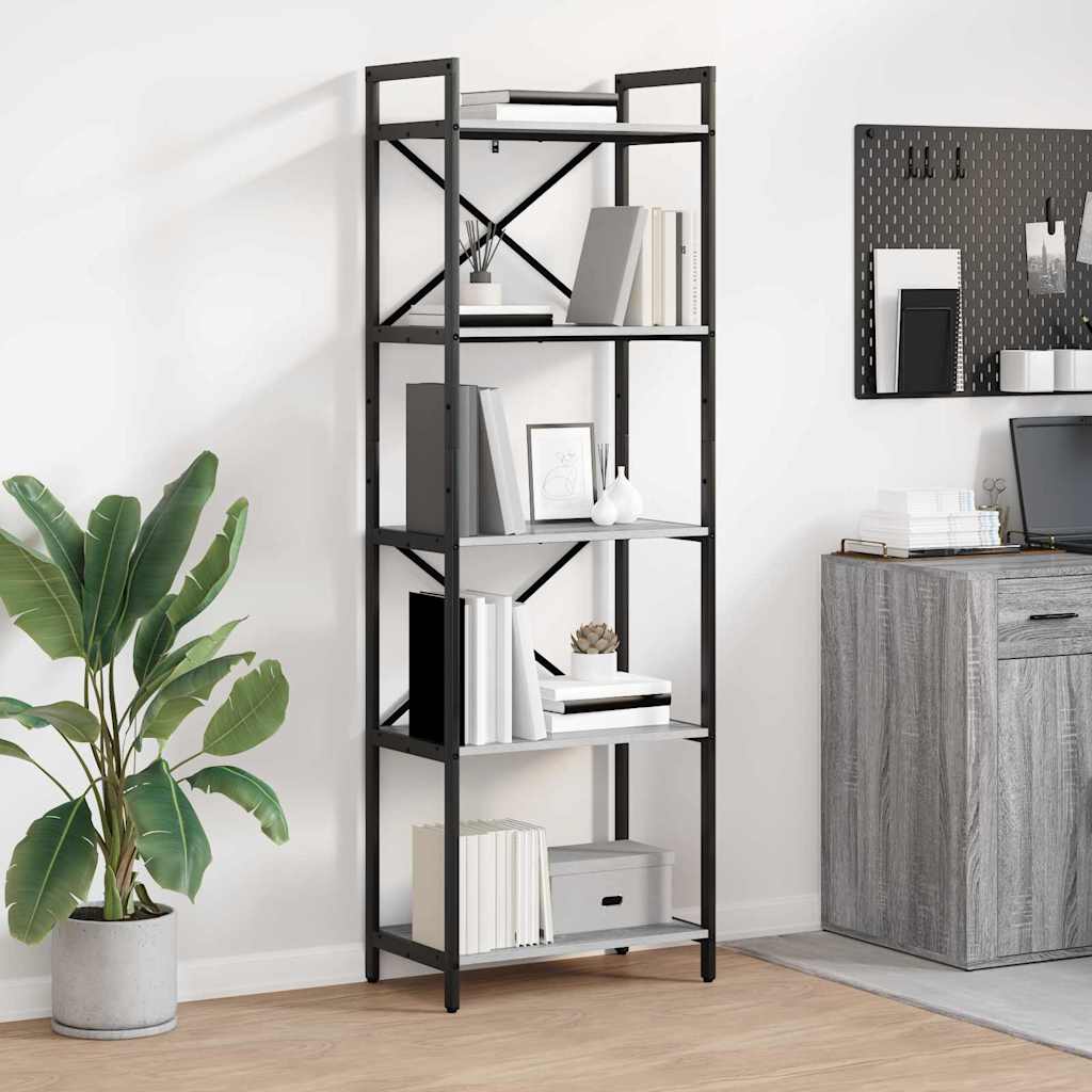 Bookshelf Grey Sonoma 56 x 34 x 171 cm Engineered Wood