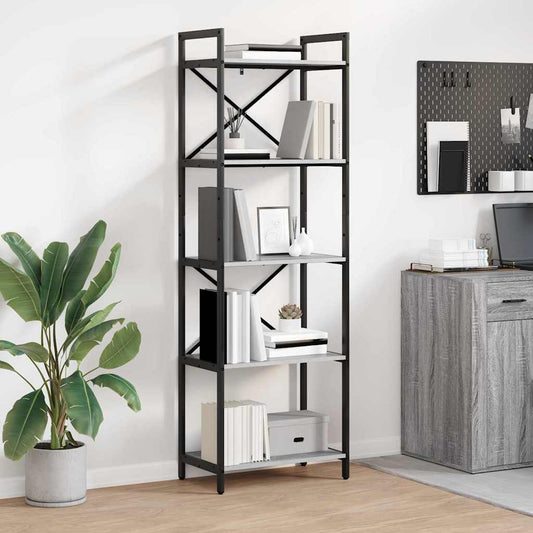 Bookshelf Grey Sonoma 56 x 34 x 171 cm Engineered Wood