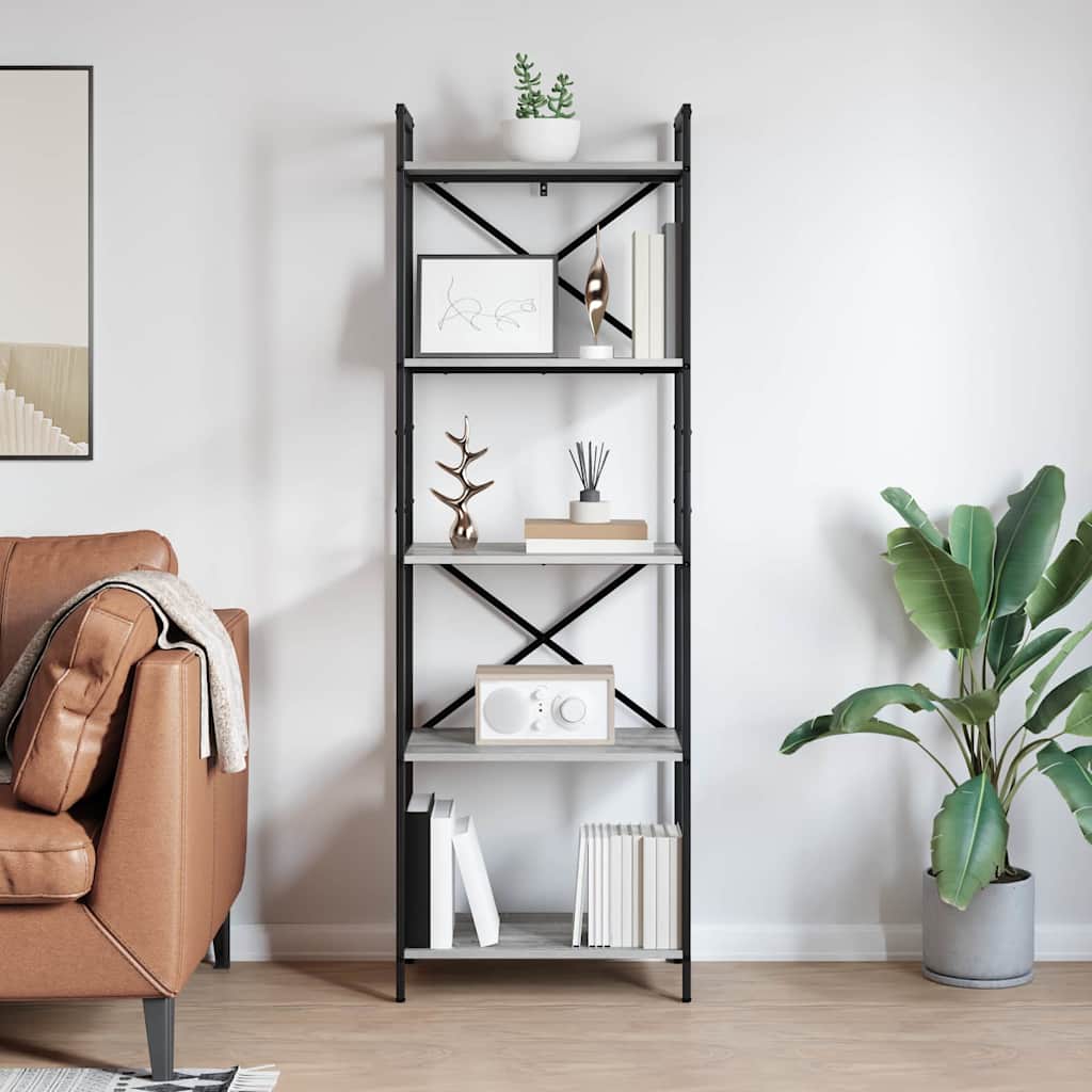 Bookshelf Grey Sonoma 56 x 34 x 171 cm Engineered Wood