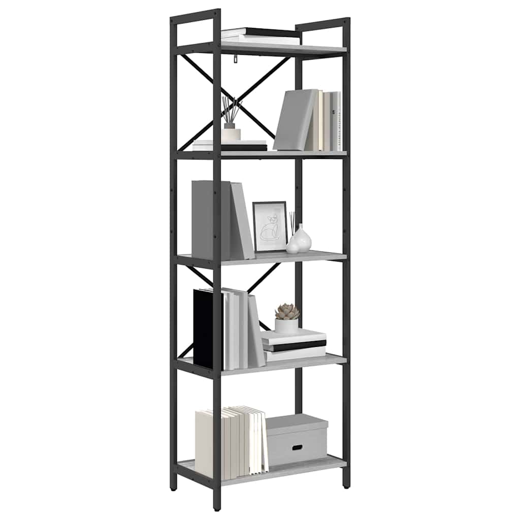 Bookshelf Grey Sonoma 56 x 34 x 171 cm Engineered Wood
