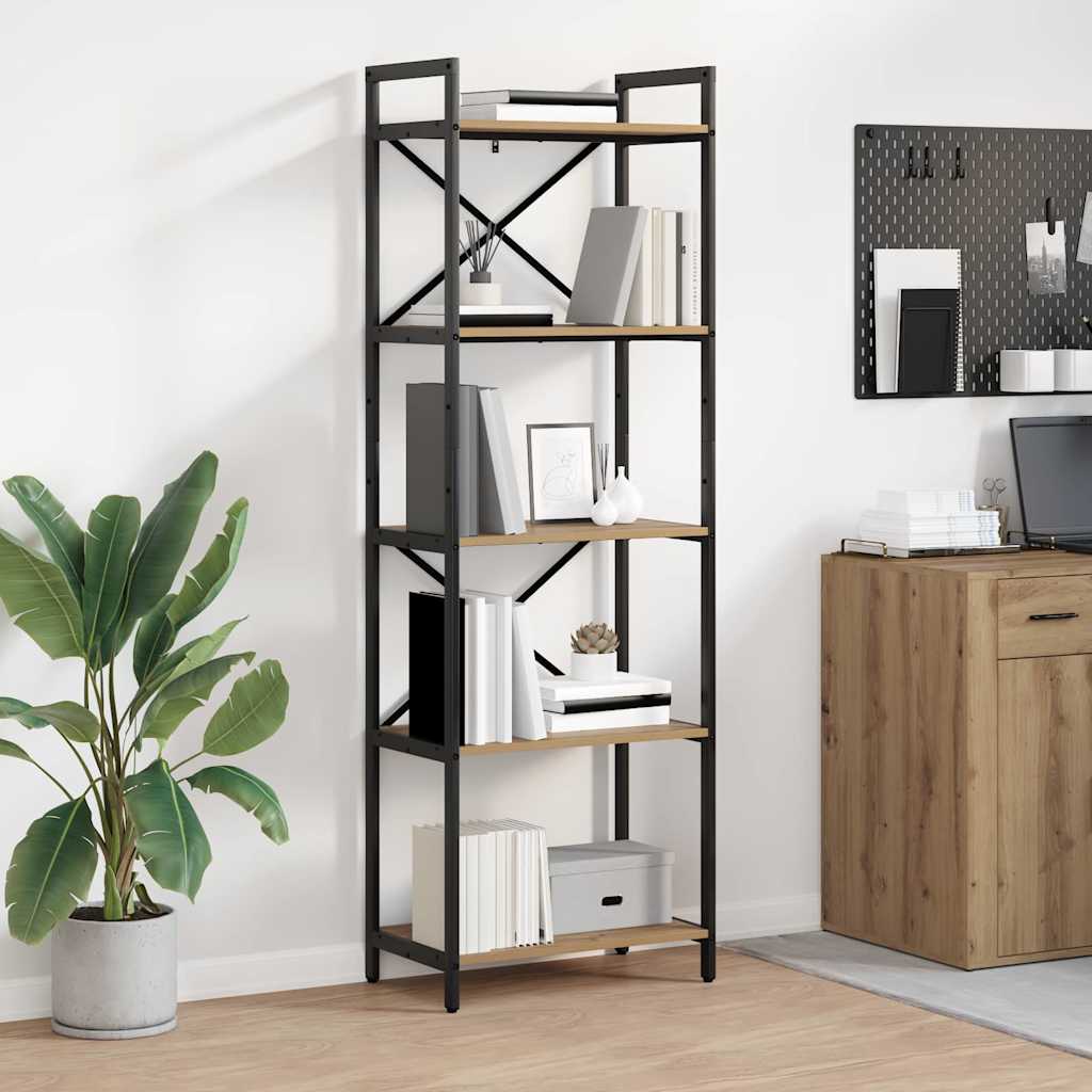 Bookshelf 5-Tier 56 x 34 x 171 cm Engineered Wood Artisan Oak