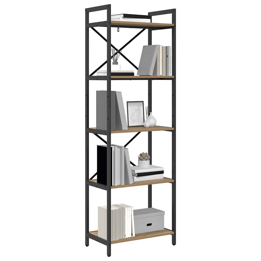 Bookshelf 5-Tier 56 x 34 x 171 cm Engineered Wood Artisan Oak