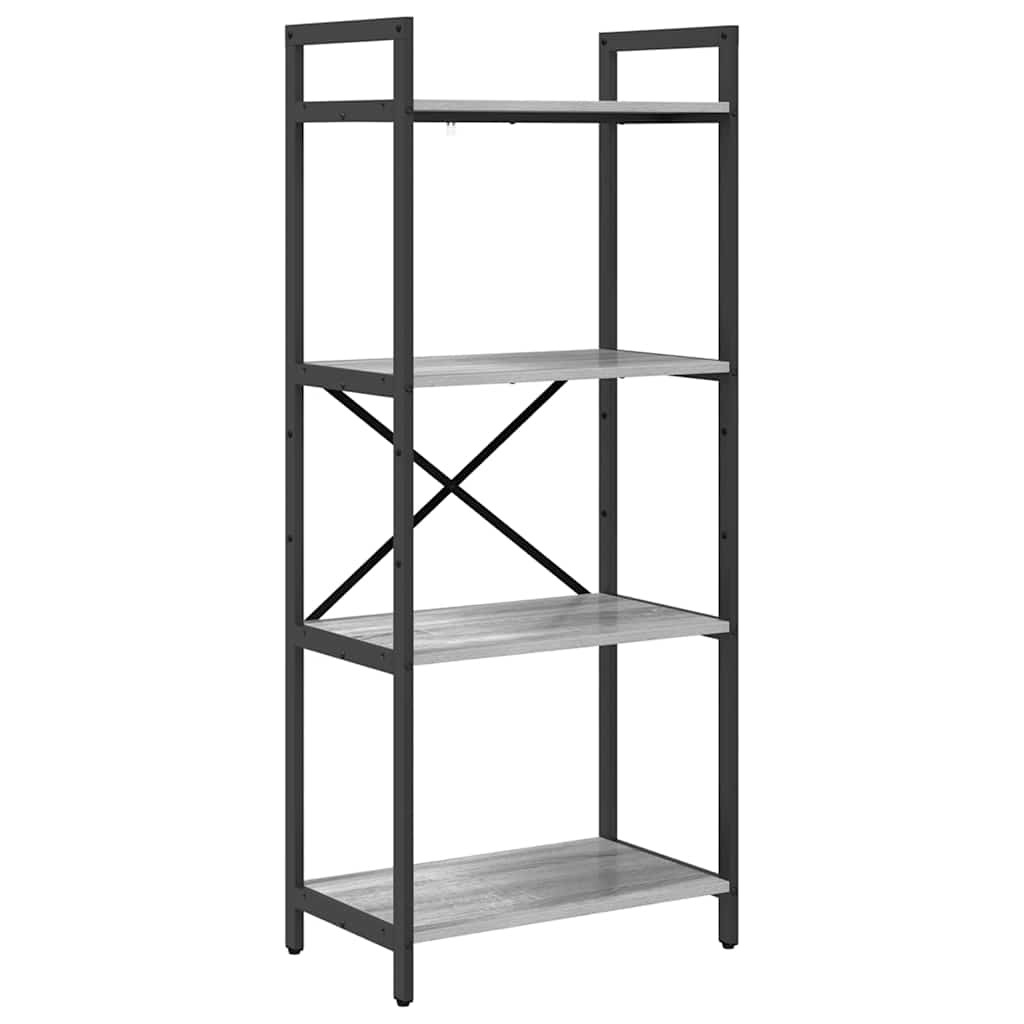 Bookshelf Grey Sonoma 56 x 34 x 133.5 cm Engineered Wood