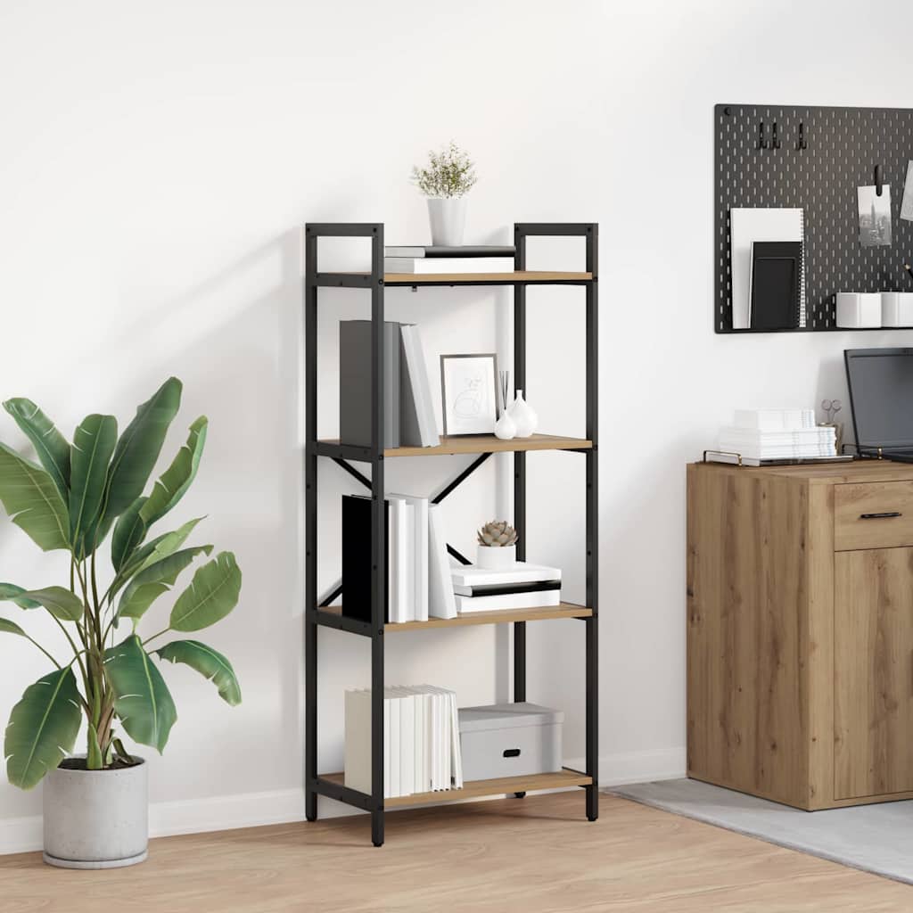 Bookshelf 4-Tier 56 x 34 x 133.5 cm Engineered Wood Artisan Oak