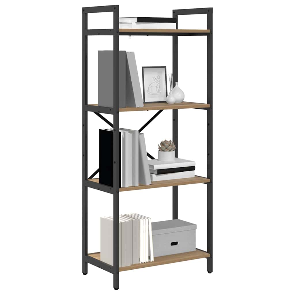 Bookshelf 4-Tier 56 x 34 x 133.5 cm Engineered Wood Artisan Oak