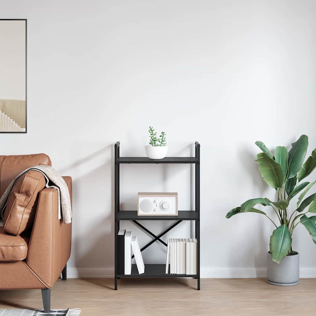 Bookshelf Black Oak 56 x 34 x 96 cm Engineered Wood