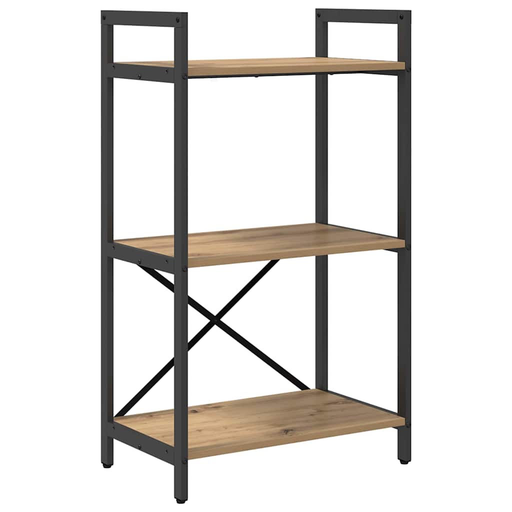 Bookshelf 3-Tier 56 x 34 x 96 cm Engineered Wood Artisan Oak