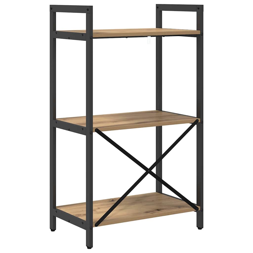 Bookshelf 3-Tier 56 x 34 x 96 cm Engineered Wood Artisan Oak