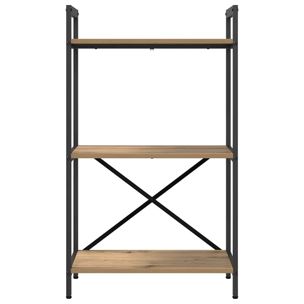 Bookshelf 3-Tier 56 x 34 x 96 cm Engineered Wood Artisan Oak