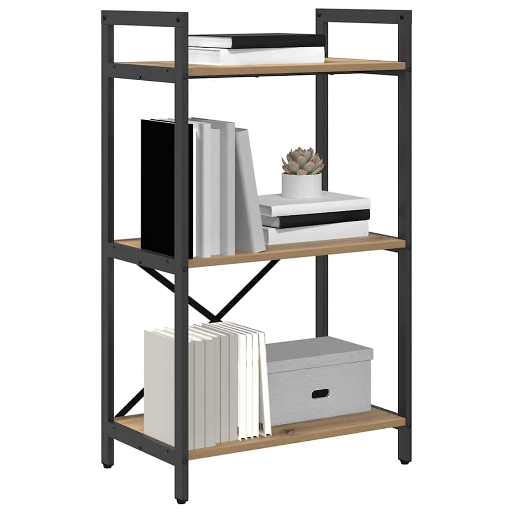 Bookshelf 3-Tier 56 x 34 x 96 cm Engineered Wood Artisan Oak