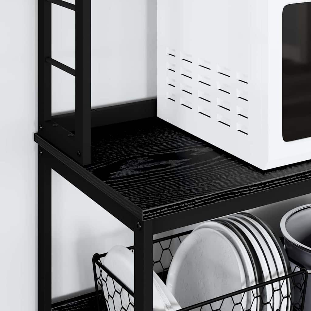 Kitchen Shelf 5-Tier 80 x 40 x 168 cm Engineered Wood Black Oak