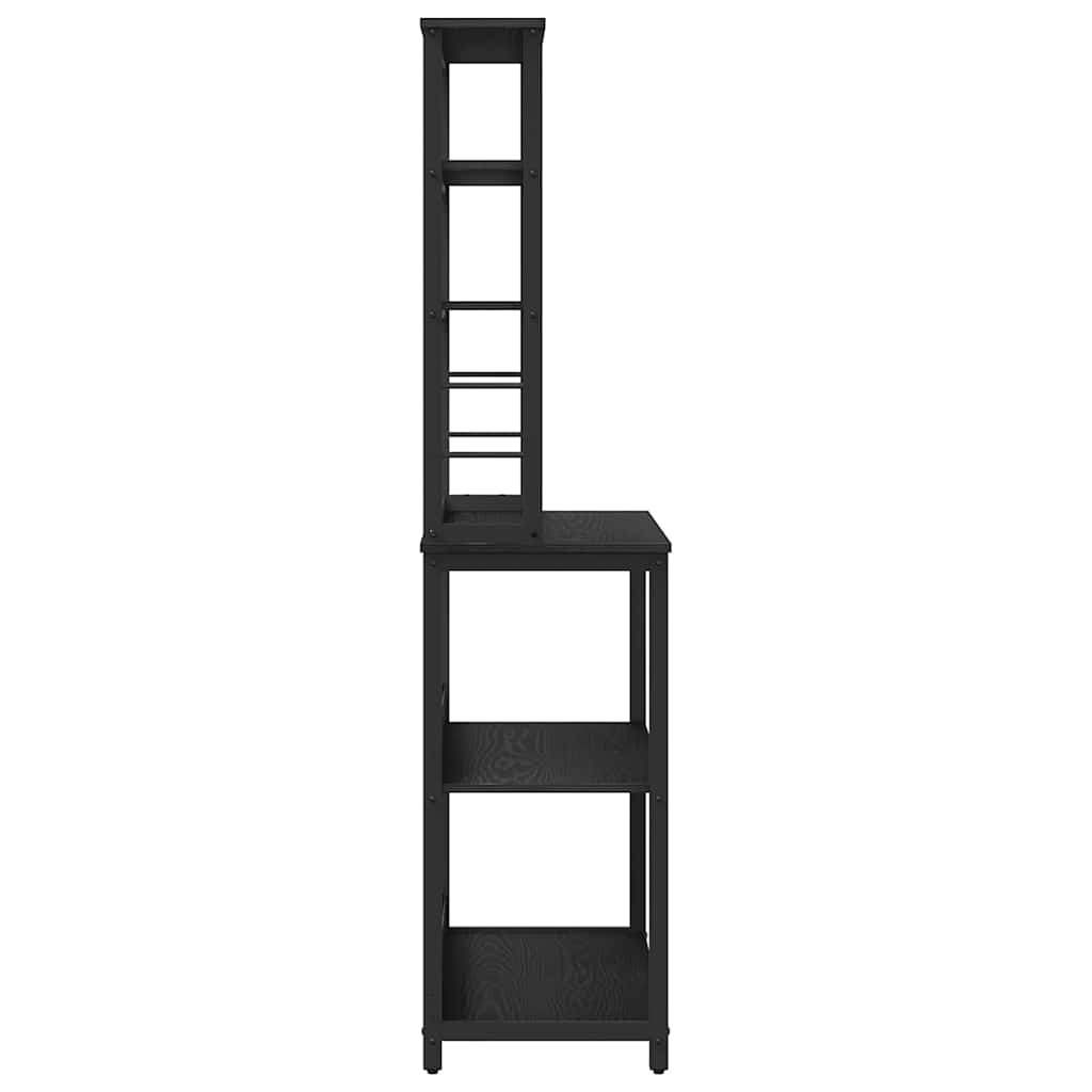 Kitchen Shelf 5-Tier 80 x 40 x 168 cm Engineered Wood Black Oak